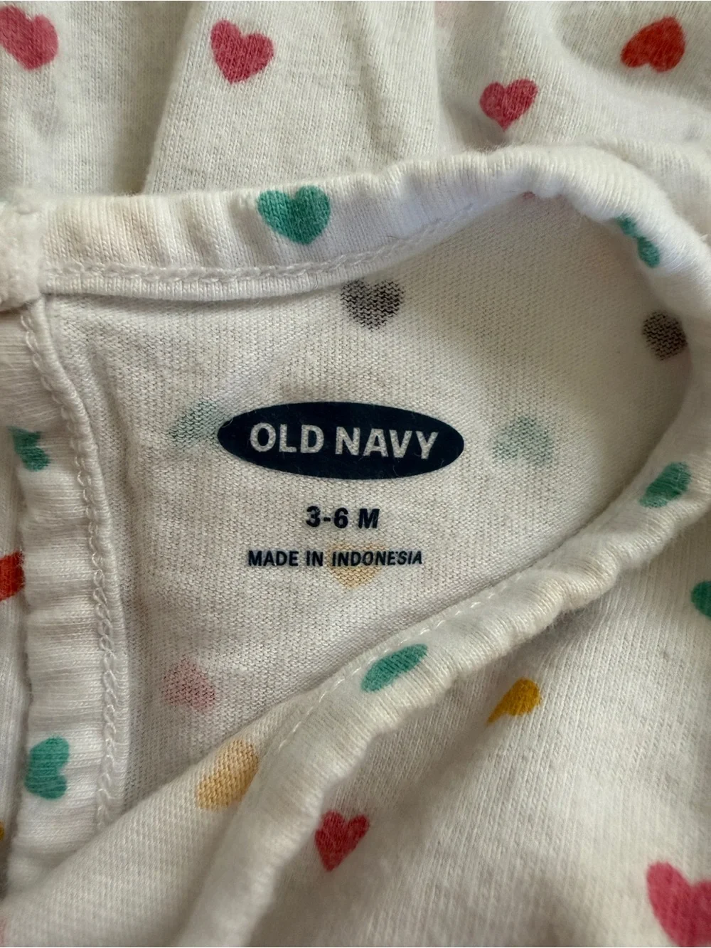 Old Navy Baby White Colorful Heart-Print Girls' Jumpsuit - Multi-Color Hearts